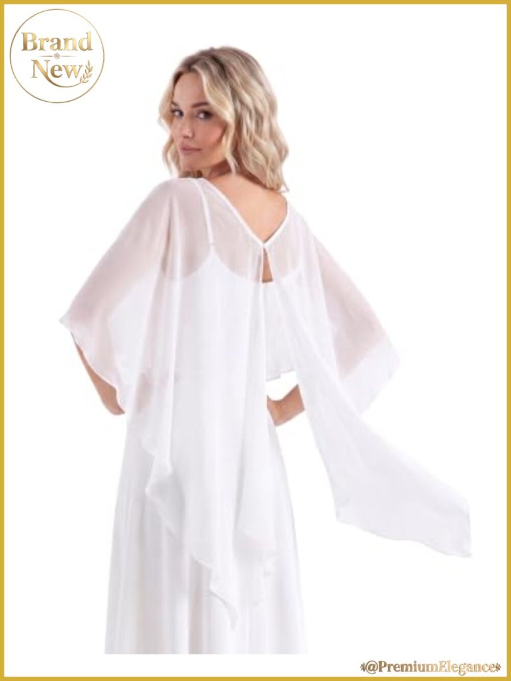 Chiffon Shawl Wrap Lettuce Edge One Size Cover Up Formal Capelet